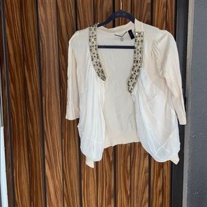 Cream cardigan with stone details